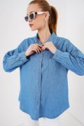 Oversize Kot Gömlek 20280 - Mavi resmi